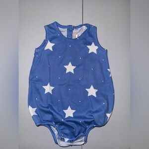 The Beaufort Bonnet Company Blue and White Star Romper